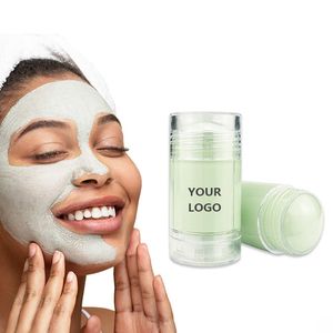 Máscara facial sólida de marca própria, logotipo em massa personalizado, bastão de limpeza profunda, essência de chá verde, controle de óleo refrescante, maquiagem para cuidados com o rosto