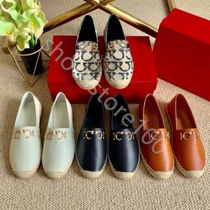 Klasik Tasarımcı Kadın Balıkçı Elbise Ayakkabı Tasarımcısı Düz ​​Rahat İle Deri Loafers Moccasins Yaz Yürüyüş Konforu Tuval Kauçuk taban Flats Üzerinde Kayma 35-42