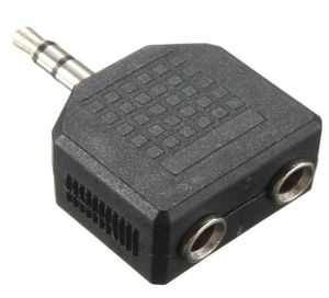 500pcs Audio kulaklık kulaklık ayırıcı aux adaptörü 35mm ila 2 kulaklık yardımcı y adaptörü1817648