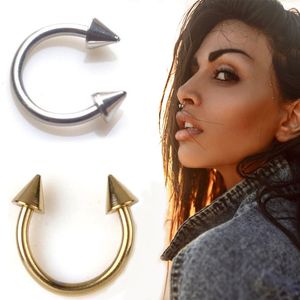 Spike Septum Hoop Piercing Gerçek Paslanmaz Çelik Burun Septum Halkası Erkekler için Kadın Kıkırdak Küpe Dudak Kemeri Kaş Halkaları Toptan