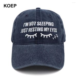 Top kapakları koep sadece uyuyamıyorum sadece gözlerimi dinliyorum su yıkama beyzbol açık spor snapback şapka toptan damla şapkalar