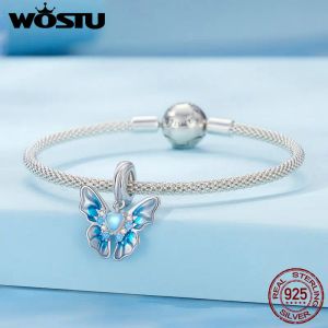 Wostu 925 STERLING Gümüş Noel Takılar kar taneleri kolye dondurulmuş kale boncuk fit orijinal bilezik kadınlar diy ince mücevher