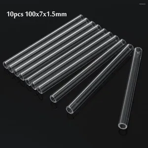 Cannucce 10 pezzi 100mm diametro esterno 7mm 1.5mm spessore parete trasparente vetro borosilicato tubo soffiato asta miscelatore per esperimento di laboratorio scolastico