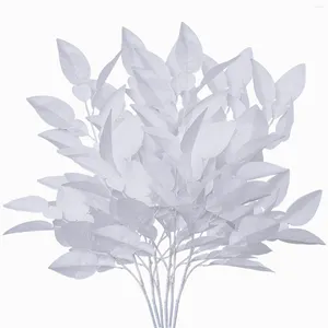 Dekoratif Çiçekler 6 PCS Yapay İpek Bez Demir Tel Persimmon Yaprak Sahte Çiçek İçinde Plografi Sahne Ev Odası Dekorasyon