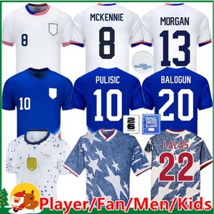 2023 2024 Estados Unidos Pulisic Futebol Jerseys Mckennie Reyna Mckennie Weah Swanson USAs Morgan Rapinoe 1994 Homens Mulher Kit Kit Camisa de Futebol