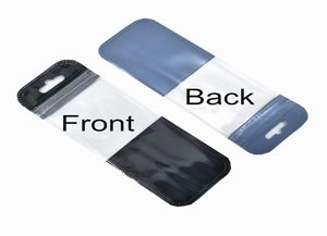 Черная самозапечатывающаяся сумка на молнии, дизайн с отверстием для подвешивания, электронные аксессуары, сумка для хранения ювелирных изделий, ожерелья, прозрачное окно, пластиковый пакет Bag6373494