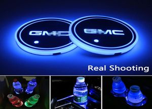 2pcs LED Araç Kupası Tutucu Işıkları GMC 7 Renkleri Değiştiren USB Şarj Mat Parlama Mat Luminescenes Cup Pad LED İç Atmosfer LAMP2706735