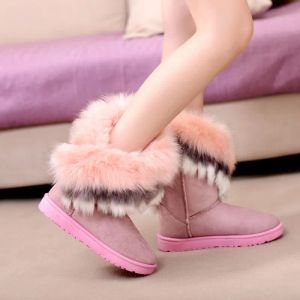 Boots Womens Snow Bounts Котланные розовые туфли в среднем теленке для женщин наполовину высокая пуфри