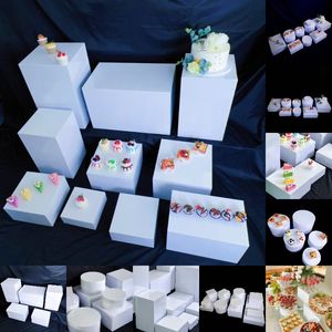 5pcs Düğün Partisi Şeker Bar Dekorasyon Sütunu Yükseltici Açık Büfe Tutucu Ziyafeti Tatlı Kek Meyve Çerez İçecek Cupcake Gıda Masa Centerpieces Stand