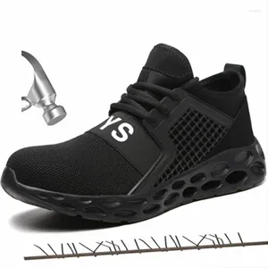 Boots Steel Toe Güvenlik Ayakkabıları Erkekler İçin Spor Sabahları Tampon Nefes Alabilir Hafif İş Anti-Punktur Lüks