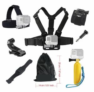 GoPro 9 8 Kahraman 4 5 6 7 Siyah Aksesuarlar Set Yüzen Göğüs Başı El El Kask Montaj Kayışı Go Pro SJCAM SJ4000 SJ5000X ACTIO3626441