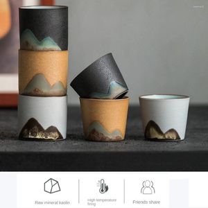 Кружки ручной роспись горной в форме ретро-чашка кофейная чашка офис фильтр для чайной кружки керамический подарок на день рождения ручной работы