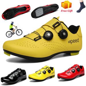 Botlar Yüksek Kaliteli MTB Bisiklet Ayakkabı Erkekler Karbon Fiber Yol Bisiklet Ayakkabı Yarış Bisiklet Sneaker Kadınlar Selflowing Bisiklet Spor Ayakkabıları