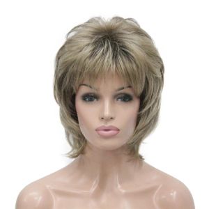 Peruklar Strongbeauty Kadın Sentetik Peruk Kısa Saç Auburn/Sarışın Doğal Peruklar Capless Katmanlı Saç Modelleri