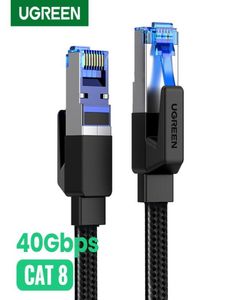 Ethernet Kablosu CAT8 40GBPS 2000MHz KAT 8 Ağ Pamuk Örgülü İnternet Lan Kablosu Dizüstü bilgisayarlar için PS 4 Yönlendirici RJ45 Kablosu5925455