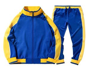 Mens Sportswear Sıradan Bahar Trailsuit İki parça seti Stand Yaka Ceketleri Sweatshirt Pantolon Joggers Track Suit Running7938237