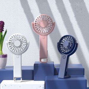 Mini ventiladores portáteis Ventilador de mesa giratório portátil de 180 ° Ventiladores de resfriamento pessoal recarregáveis USB de 5 velocidades com Gancho para viagens ao ar livre em escritórios domésticos