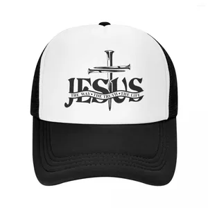 Top Caps İsa Geri Hakikat Hayat Beyzbol Kapağı Nefes Alabilir Din Hıristiyan İnanç Trucker Hat Performans Snapback Hats