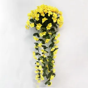 Dekoratif Çiçekler Sahte Çiçek Vine Yapay Yeniden Kullanılabilir Wisteria Mor Renk Çelenk İç/Açık Düğün