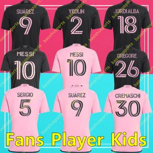 Messis Inter Miami CF 2023 2024 2025 Futbol Formaları Matuidi Fray Campana Yedlin MLS 23 24 25 Suarez Futbol Gömlek Erkekler ve Çocuk Oyuncu Hayranları Versiyon Jersey Üniforma