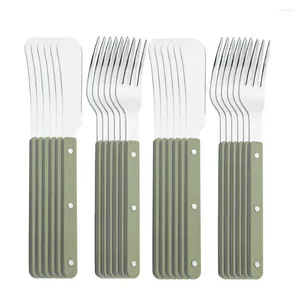 Наборы посуды наборы ABS Ручка заклепок украшения нож вилки набор нержавеющих сталей