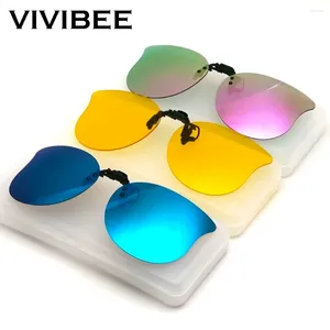 Солнцезащитные очки VIVIBEE «кошачий глаз», женские поляризационные очки на клипсе для ночного вождения, желтые, UV400, женские для рыбалки
