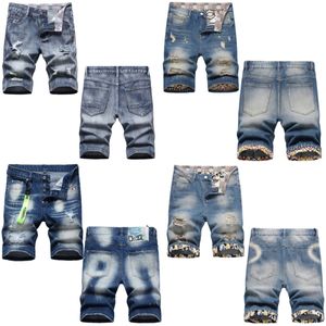 Erkek kot pantolon giyim lüks şort jeans jean jean çiçek elmas denim kısa pants ince erkek denim sokak hip hop gevşek düğme sinek patchwork tasarımcı kot pantolon