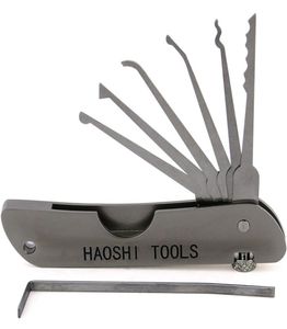 Haoshi Jackknife Kilit Toplama Set Set Taşınabilir Multitool Pick Set Cep Anahtar Kilit Seçim 1676742 için Set