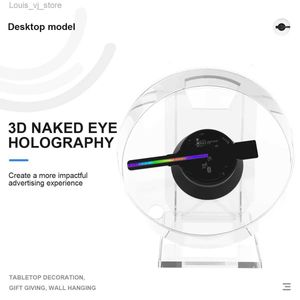 Новичок светодиодный дисплей 3D Голографический рекламный огней модель рабочего стола с воспроизведением звука прозрачные поклонники для поклонников вентилятора.