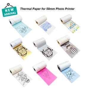 Kağıt 57mm Termal Kağıt Sticker Self Self -Yapısal Etiket Kağıtları Poooli Papeang Partipage A6 Yazıcısı için Pooli Papeang A6 Yazıcı Fotoğraf Kağıdı