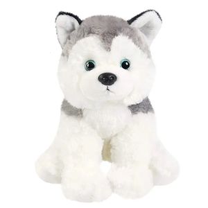 30cm Husky Bebek Siyah Beyaz Köpek Peluş Oyuncaklar Sevimli Yumuşak Atma Yastıkları PP Pamuklu Yüksek Kaliteli Doldurulmuş Hayvanlar Kız Doğum Günü Hediyesi 240329