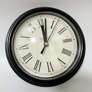 Relógios de parede 1pc 150mm relógio design rústico vintage antigo com algarismos romanos acabamentos angustiados e movimento silencioso de quartzo para
