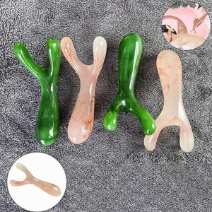 Massage Stones Rocks Resin Face Lifting Stone Guasha Scraping Facial Gouache Y-shaped Fork Massage Plate Nose Massage Trigger Point Nose Massager 240403