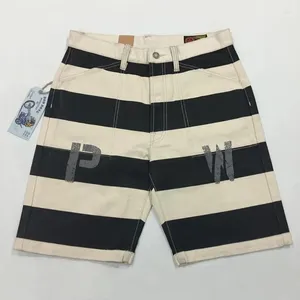 Shorts maschile Bob Dong Prisoner of War Stampa 16oz Canvas Black White Stripes Pantaloni da uomo