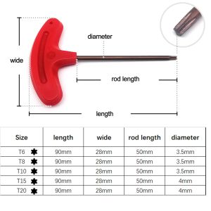 T4 T6 T7 T8 T9 T10 T15 T20 T25 T30 Altı Lob Torx Kafa Kurcalaması Kanıtı Güvenlik Vidası Cıvata Delik Tornavida Vida Terozlu Anahtar Anahtar