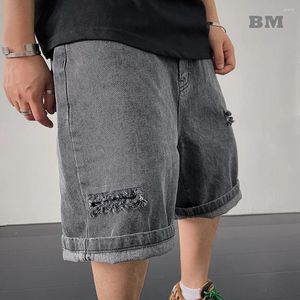 Jeans masculinos 2024 Summer Streetwear Trendyol Rapped Shorts Harajuku Baggy Skateboard Men Clothing Basketball coreano