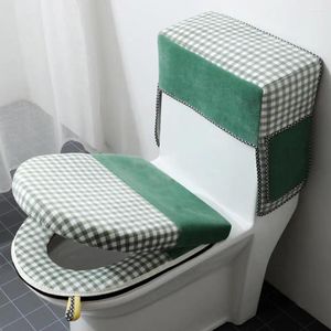 Крышка сиденья туалета ручка с крышкой уютный водонепроницаемый набор ковриков с крышкой клетчатой подушки съемной ткани для Ultimate для Ultimate
