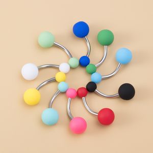 Трудовая электронная коммерция для горячих продаваемых с твердым цветом Акриловый шарик пупочный кольцо замороженное пупок
