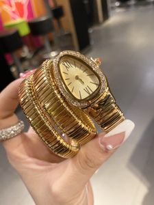 Top Brand Watch Watch Women's Snake Watch Diamond Style Luxury Steel Metal Stare Quartz Watch Watches Modyer Рождественский мама Подарочные часы #88