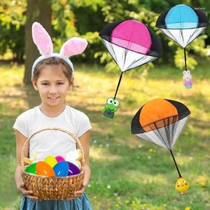 Parti Dekorasyonu 6 PCS Renkli Paraşüt Doldurabilen Plastik Paskalya Yumurtaları DIY Candy Hediye Kutuları Çocuk Oyuncaklar Bebek Duş Çocukları Favoriler