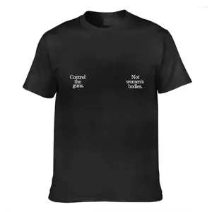 As camisetas masculinas controlam as armas, não os corpos impressos de verão masculino Mulheres Moda Tops camisetas femininas casuais femininas