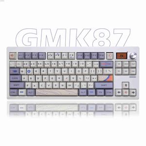 Klavyeler GMK87 Sıcak Değiştirilebilir Mekanik Klavye Kiti Bluetooth 5.0 2.4G Kablosuz RGB Arka Işık Pedi Yapısı Özelleştirme üzerinden Destekler