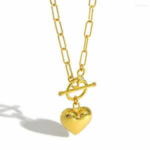 Цепочки Melynn Pay Clip Chain Ladies Ожерелье Сердце Серебряное Золото покрыто 925 стерлинговым ожерелье для женщин