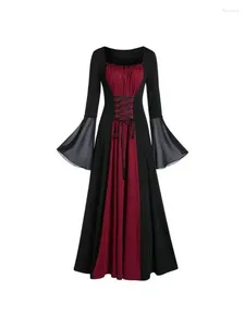 Sıradan Elbiseler 2024 Retro Cadılar Bayramı Ortaçağ Rönesans Vampir Elbise Kadınlar İçin Vintage Cosplay Pirate Kostüm Cadı Karnaval Partisi