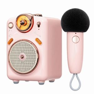 Mikrofonlu Mikrofonlu Karaoke Fonksiyonu ile Makase Taşınabilir Bluetooth Uyumlu 5.0 Hoparlörler FM Radyo TF Kartı