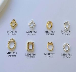 50pcsbag Nail Art Metal 3D Charms Frame Formes Deco MD17511758 240328