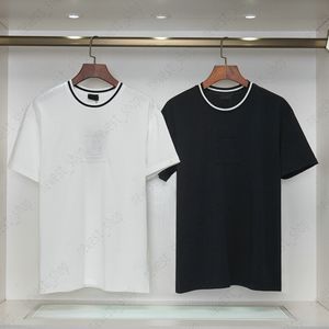 Summer Mens T-Shirts Tshirt Tişört Tasarımcı Marka Tee Lüks Klasik Göz Çizgili Boyun Basit Geometri İnce Fit Europe Giyim Kadınları Günlük Pamuk Üstleri
