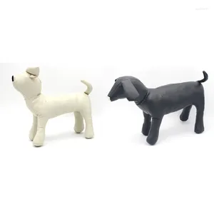 Dog Abbigliamento 2x in pelle manichini in piedi Model di posizione Toys Pet Animal Shop Display Mannequin Black S M