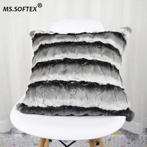 Подушка г -жа Softex Rex Fur Pillwack Platchwork Chinchilla Skin Cover мягкие подлинные дома