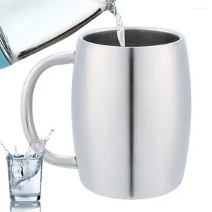 Бутылки с водой из нержавеющей стали кофейная кружка с двойной стеной чашка для холодного напитка чай большой с ручкой тепловой бутылки